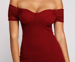 Sweet And Sultry Off Graceful The Shoulder Mini Dress