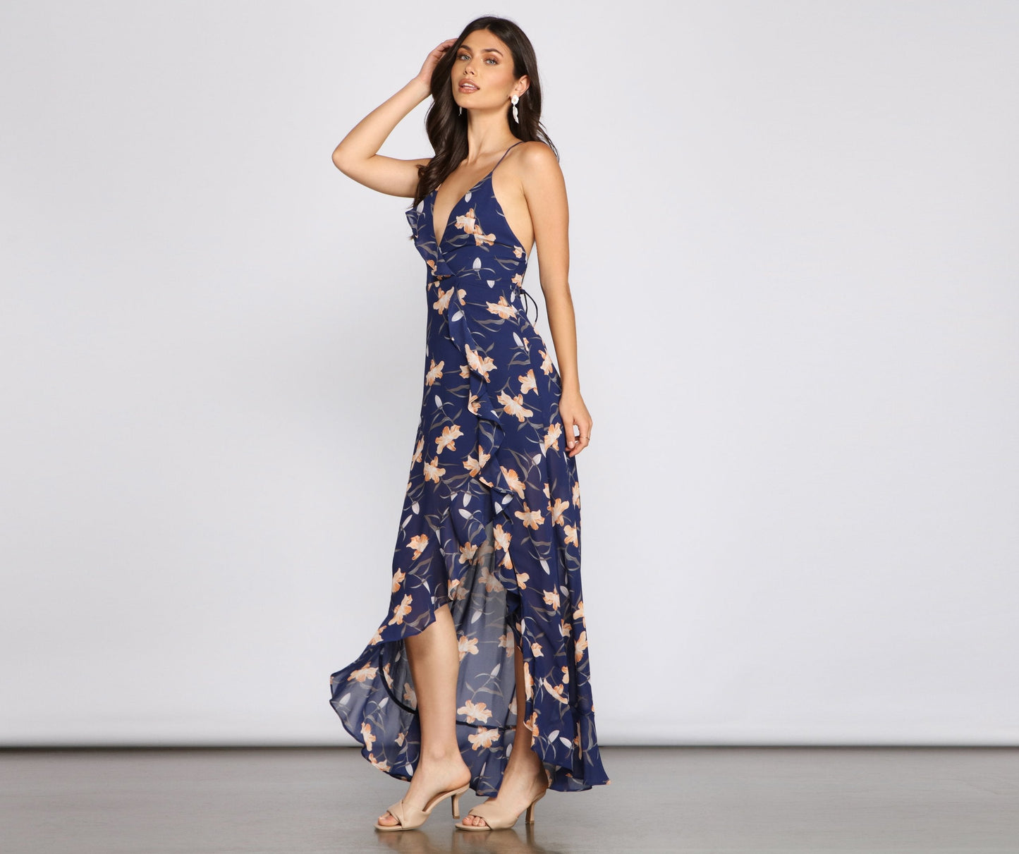 Free-spirited Floral Beauty Charming Sleeveless Maxi Dress