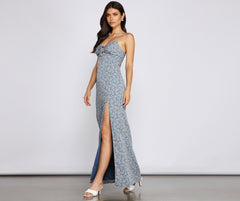 Floral Dreams Stylish High-Slit Maxi Dress