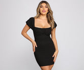 Iconic Glam Puff Sleeve Mini Dress - Lady Occasions