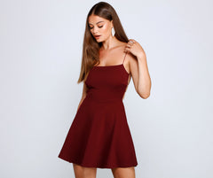Major Flirt Stylish Crepe Skater Dress