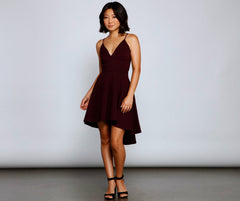 Go With The Charming Flow High-Low Crepe Dress