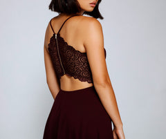 Go With The Charming Flow High-Low Crepe Dress