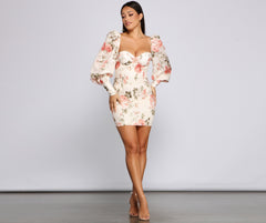 Floral Bloom Stylish Chiffon Mini Dress