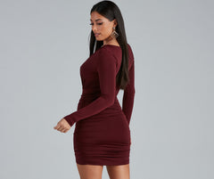 Elevated Basic Stylish Ruched Mini Dress