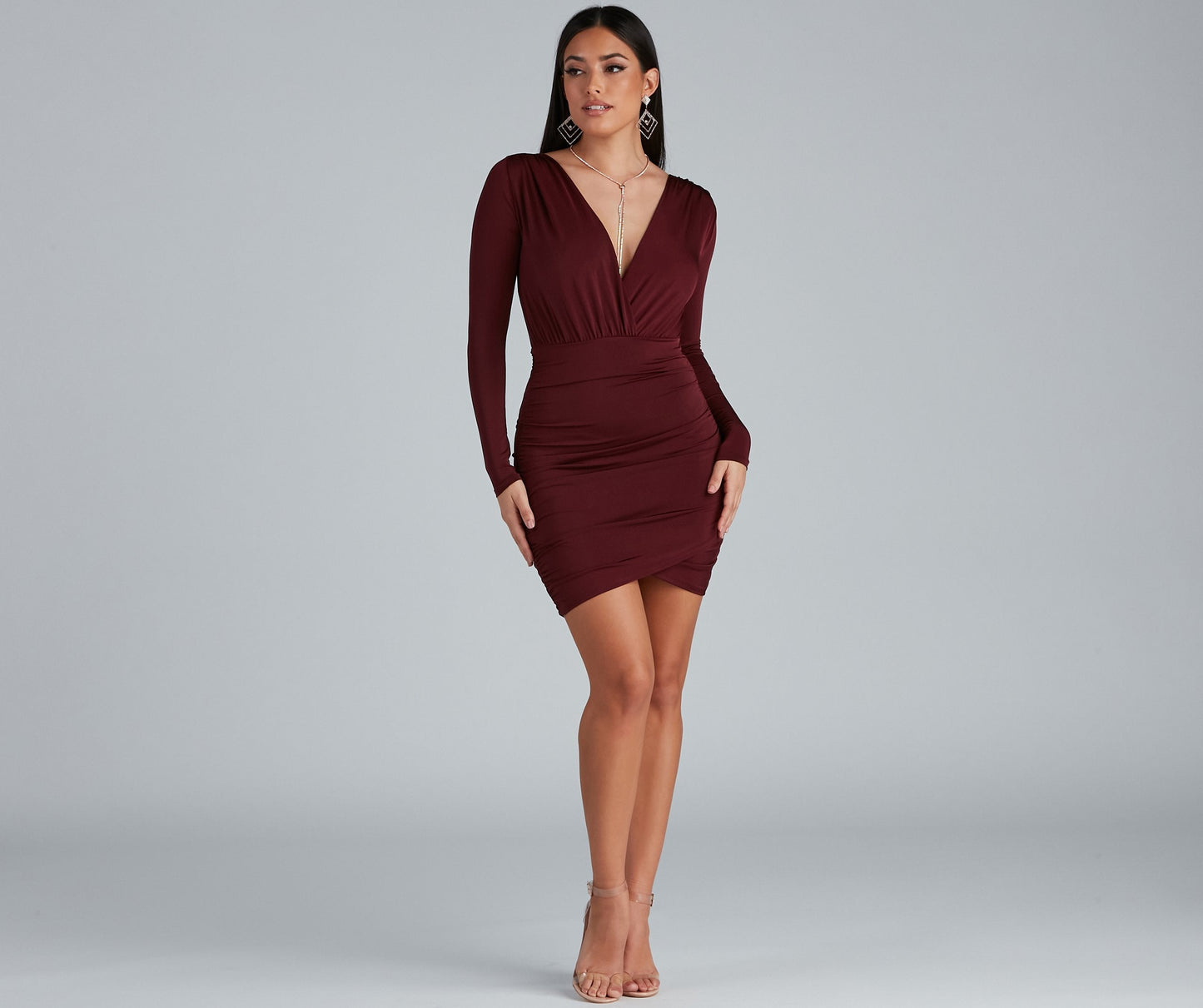 Elevated Basic Stylish Ruched Mini Dress