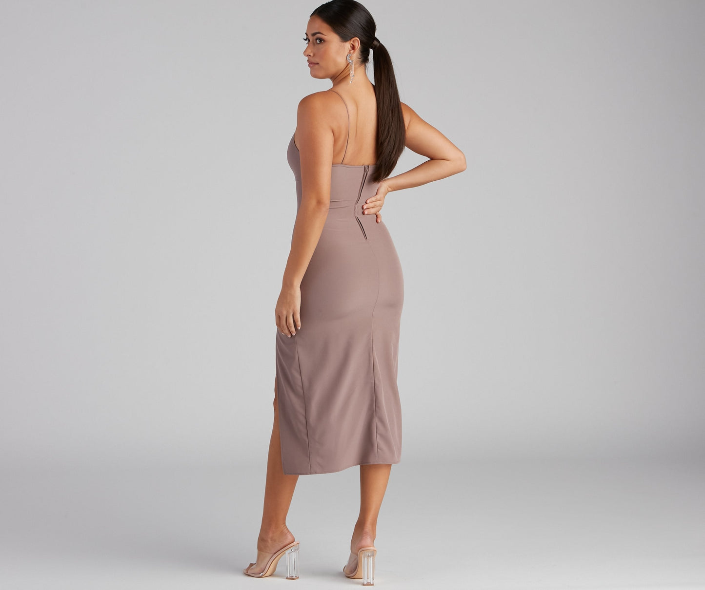 Effortlessly Chic High Charming Slit Slip Dress