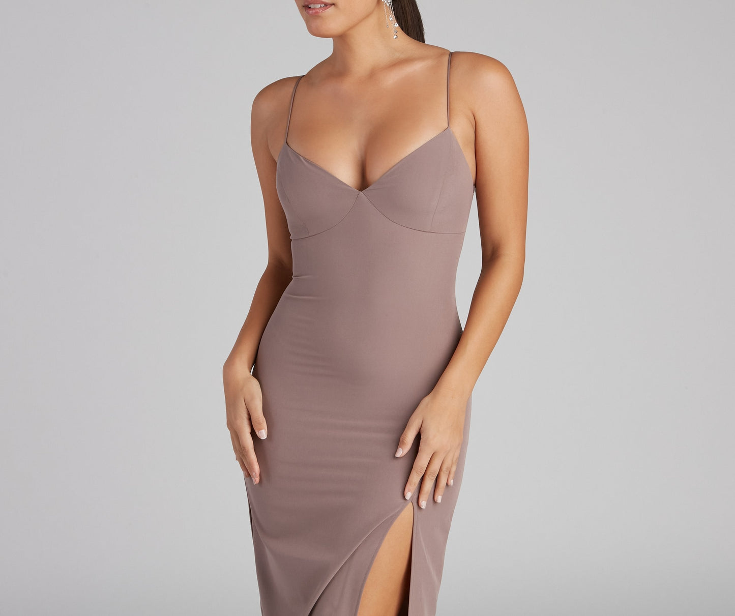 Effortlessly Chic High Charming Slit Slip Dress