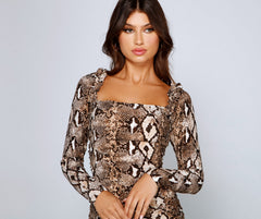 Fierce And Fab Charming Snake Mini Dress