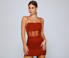 Sheer And Stunning Charming Corset Mini Dress