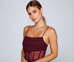 Sheer And Stunning Charming Corset Mini Dress