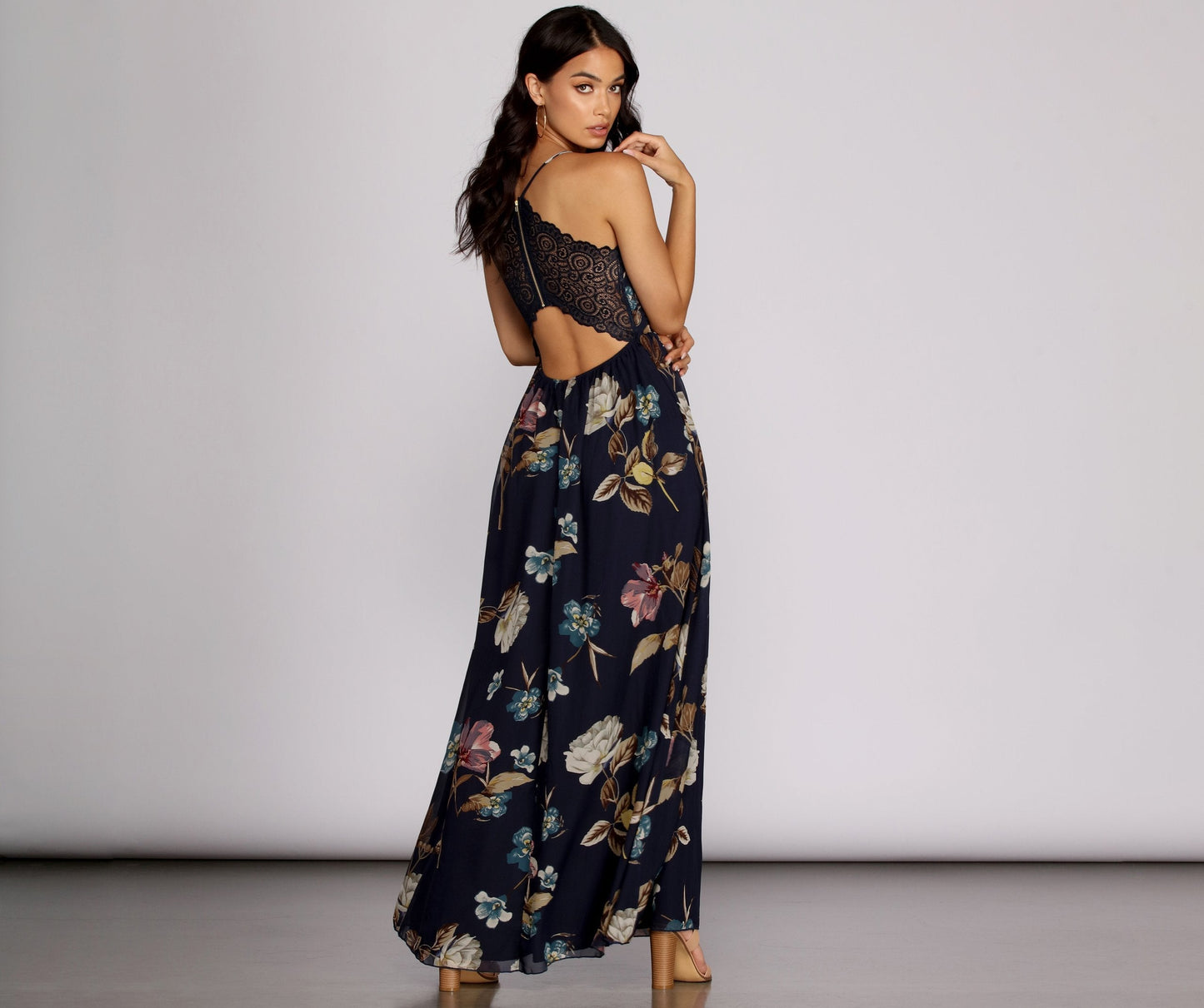 Flower Power Stylish Chiffon Maxi Dress