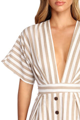 Buttoned Up Stylish In Stripes Dress