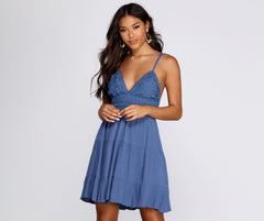 Casual Cutie Linen Skater Dress - Lady Occasions