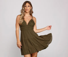 Casual Cutie Linen Skater Dress - Lady Occasions