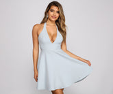 Flirty And Flowy Halter Skater Dress - Lady Occasions