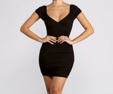 Easy Does It Puff Sleeve Ruched Mini Dress - Lady Occasions