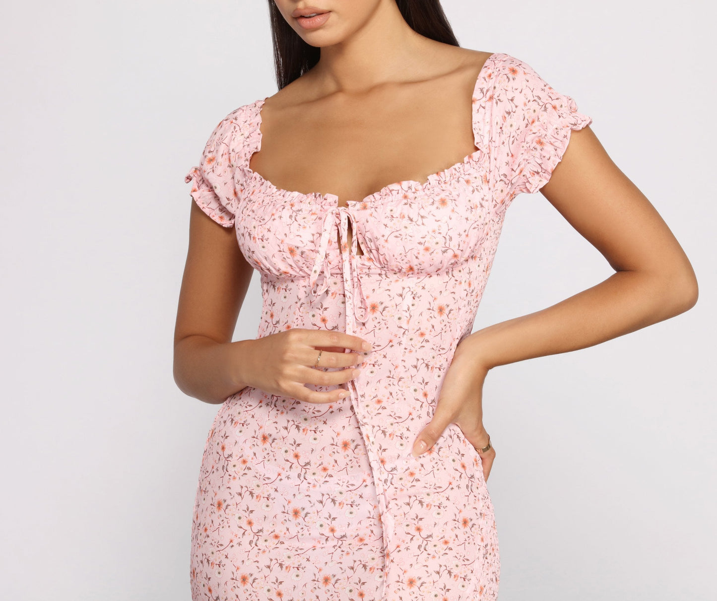 Sweet Florals Stylish Smocked Mini Dress