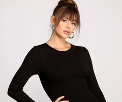 Chic Ribbed Knit Charming Basic Mini Dress