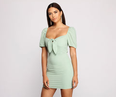 Keep It Sweet Puff Sleeve Mini Dress - Lady Occasions