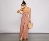 Effortless Style Tie-Front Maxi Dress - Lady Occasions