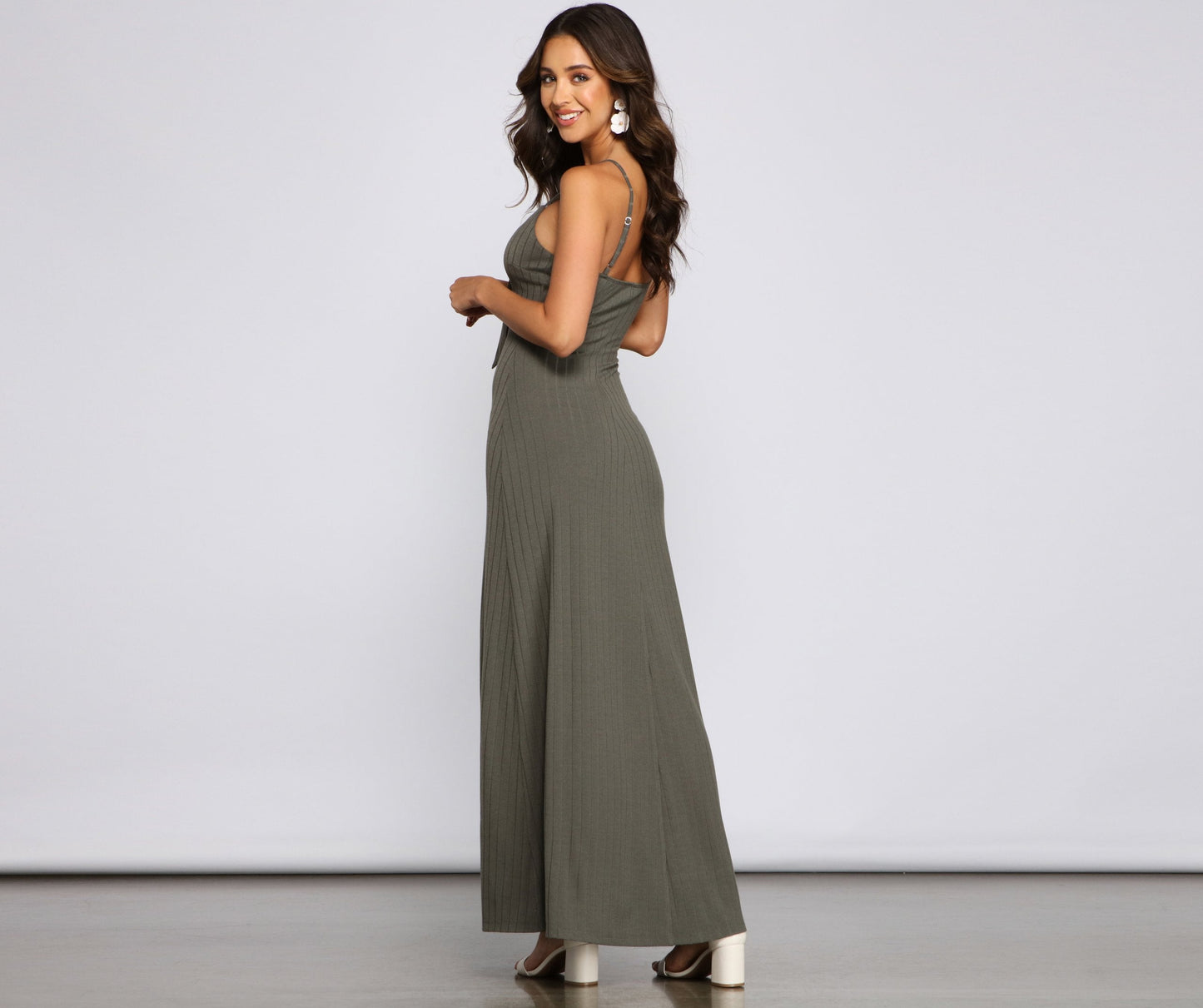 Effortless Style Stylish Tie-Front Maxi Dress