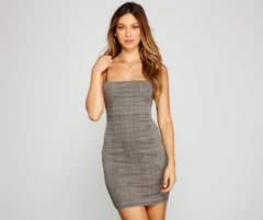 Perfect Style Plaid Mini Dress - Lady Occasions