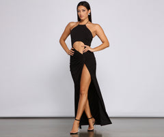 Raise The Stakes Charming High Slit Cutout Dress