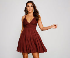 Casual Cutie Linen Skater Dress - Lady Occasions