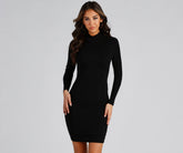 Falling For Chic Mock Neck Dress - Lady Occasions