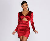 Twist of Fate Satin Mini Dress - Lady Occasions