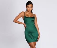 Club Cuts Satin Mini Dress - Lady Occasions