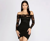 Lovely Look Lace Off Shoulder Mini Dress - Lady Occasions