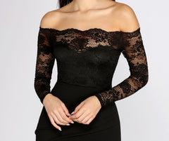 Lovely Look Lace Charming Off Shoulder Mini Dress