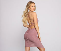 Feelin' Girly Glitter Charming Knit Mini Dress
