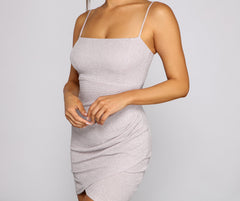 Shine On Ruched Charming Glitter Mini Dress