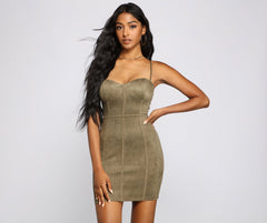 Elite Glam Faux Suede Mini Dress - Lady Occasions