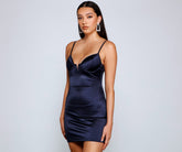 Stun On Them Satin Mini Dress - Lady Occasions