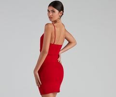 In The Club Charming Square Neck Cutout Dress