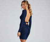 Glitter Nights Open Back Mini Dress - Lady Occasions