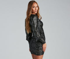 Under A Night Charming Sky Sequin Bodycon