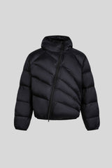 Asymmetric Quilted Hooded Puffer Jacket