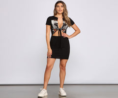 Baddie Chic Tie Charming Front Mini Dress