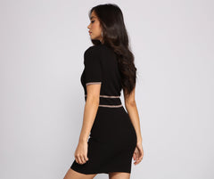 Preppy Vibes Stylish Collared Mini Dress
