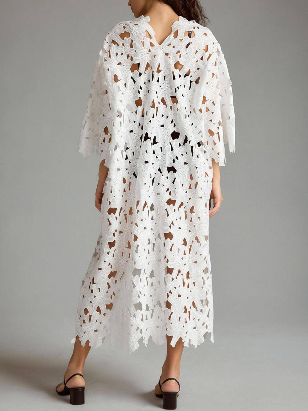 Lace Cover Up Charming Beach Midi Dress