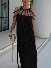 Draped Braids Cover Charming Up Maxi Dress