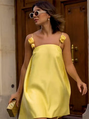 CALLIE - BACKLESS ROSE CHARM DRESS