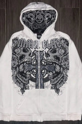 Retro Camo Print Oversized Hoodie