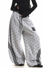All Over Star Stripe Barrel Leg Sweatpants