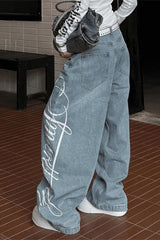 Vintage Printed Boyfriend Jeans